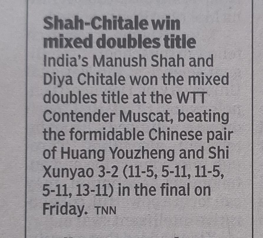 Shah-Chitale win mixed doubles title